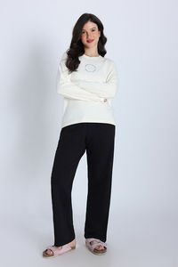 Zivame Knit Cotton Loungewear Set - Black beauty — thumbnail 3
